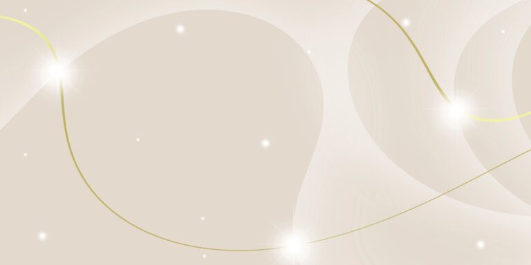 Soft beige abstract background with gentle golden curves and glowing light points creating a calm, luminous aura.