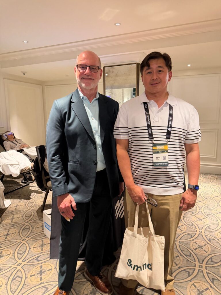 Wallen Reyes with Dr. Patrick K. Porter at the Biohackers World Conference and Expo in New York, following his keynote on elite recovery and human potential.