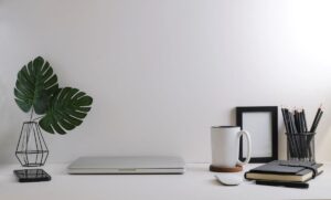 Calm neutral workspace with soft natural light, symbolizing brain longevity and mindful cognitive health after 40.
